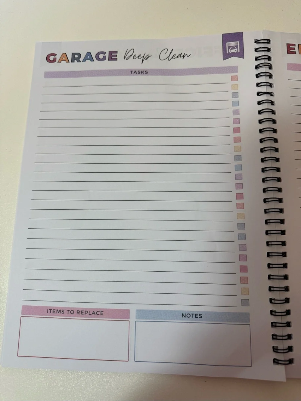 ADHD Cleaning Planner Notebook - Black & White